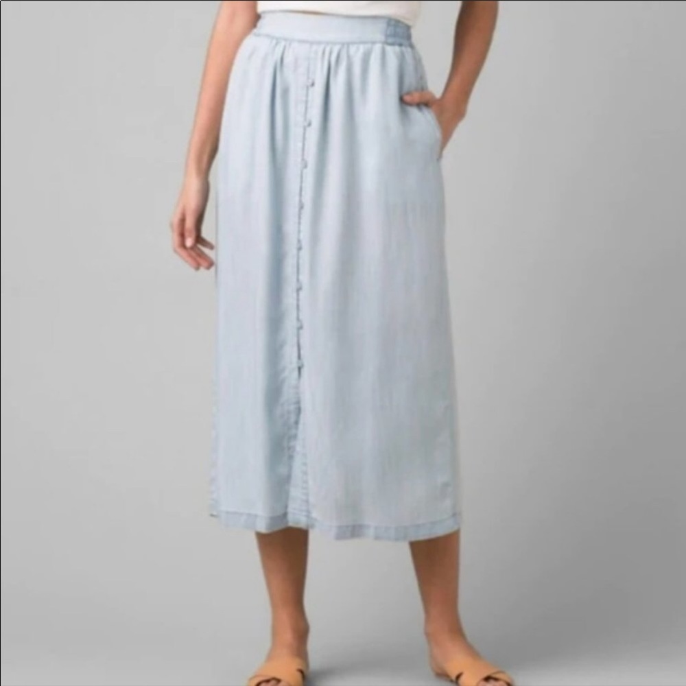 Prana | Swift Lake Midi Skirt | Vintage Blue | Small